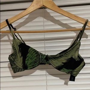 X Revolve Camilla Bikini Top Black Palm